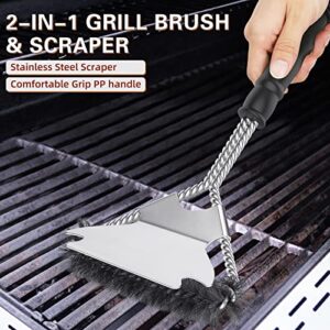 Heavy Duty Stainless Steel Basic BBQ Grill Accessories Barbecue Tool Utensils Set with Cleaning Scraper Brush Spatula Long Tongs Fork Storage Apron, Grilling Gift for Men Outdoor Barbecue Kit (30PCS)