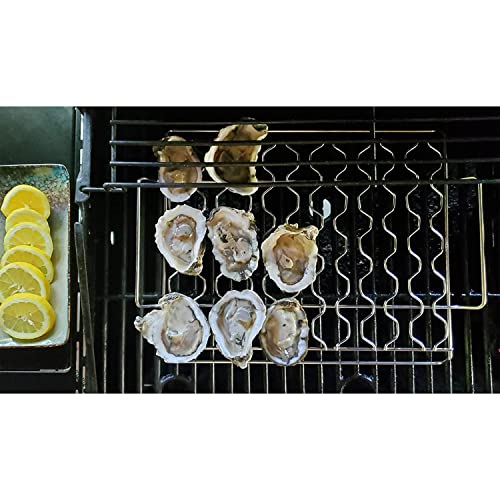 Cornucopia Oyster Grilling Racks (2-Pack); Stainless Steel Racks for Seafood Barbecue