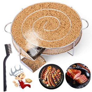 lihao pellet smoker tray, hot/cold smoke generator for bbq grill, 5 hours of billowing smoke, ideal for smoking cheese, fish, pork, salmon