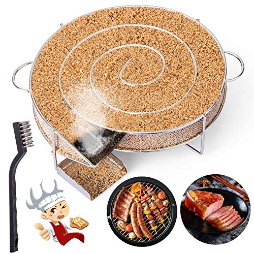 LIHAO Pellet Smoker Tray, Hot/Cold Smoke Generator for BBQ Grill, 5 Hours of Billowing Smoke, Ideal for Smoking Cheese, Fish, Pork, Salmon