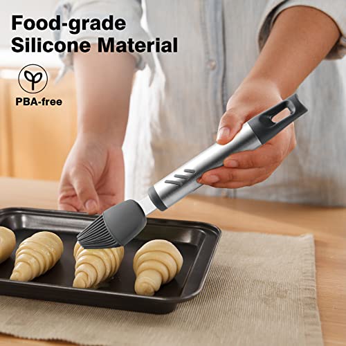 Lebabo Pastry Brush, Silicone Basting Brush for Cooking Baking and BBQ, Heat Resistant Grill Brushes for Oil Butter Sauce Desserts, Multipurpose, Dishwasher Safe