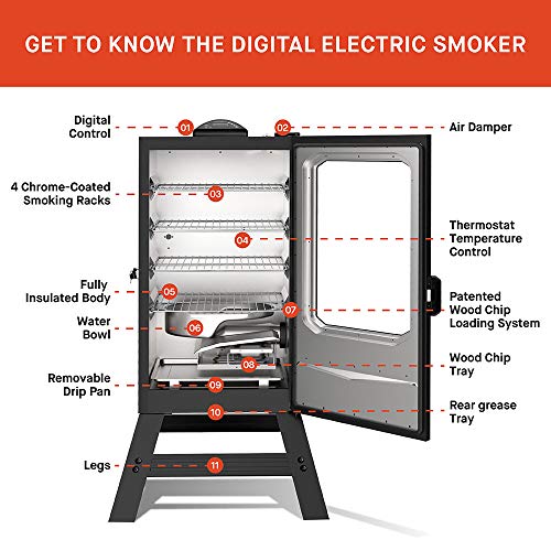 Masterbuilt MB20070421 30-inch Digital Electric Smoker, Black