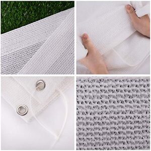 WUZMING Balcony Privacy Protection Garden Privacy Screen Weatherproof UV Protection with Eyelet HDPE Weather Resistant, Including Rope and Tie (Color : White, Size : 60x350cm)