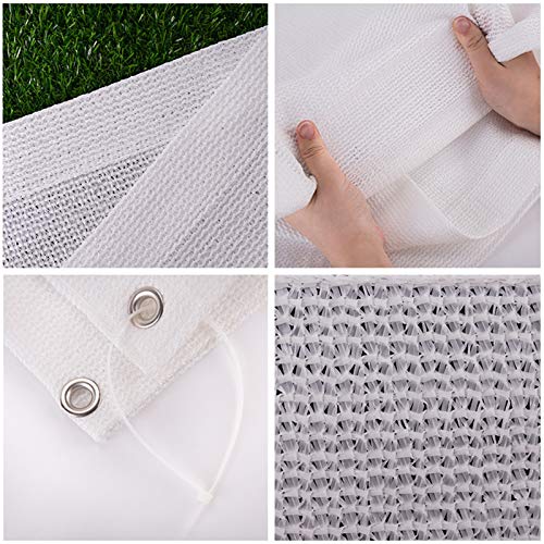 WUZMING Balcony Privacy Protection Garden Privacy Screen Weatherproof UV Protection with Eyelet HDPE Weather Resistant, Including Rope and Tie (Color : White, Size : 60x350cm)