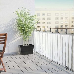 WUZMING Balcony Privacy Protection Garden Privacy Screen Weatherproof UV Protection with Eyelet HDPE Weather Resistant, Including Rope and Tie (Color : White, Size : 60x350cm)