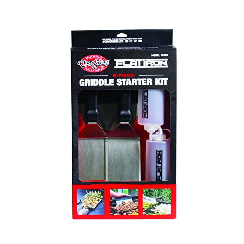 Char-Griller 8905 Griddle Accessory Kit, 2 Spatulas, 2 Bottles and Scraper