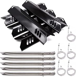 adviace grill parts kit compatible with dyna-glo dynaglo dgf510sbp dgf493bnp, backyard grill by13-101-001-12 by15-101-001-02 gbc1461w, 5 pack heat plate shields & grill burner tubes & grill igniters