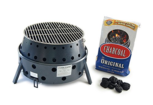 Volcano Grills 3-Fuel Portable Camping Stove/Fire Pit, Charcoal, Collapses down to 5 inches; for convenient portability and storage (VL-20-300)