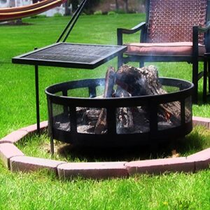 Sunnydaze Adjustable Swivel Fire Pit Cooking Grill Grate - Outdoor Backyard Heavy-Duty Steel Campfire Barbecue Rack - 360-Degree Rotating Ability - 24-Inch