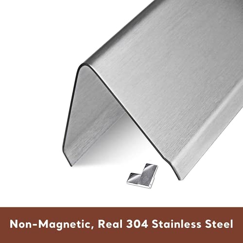 QuliMetal 17.5" 304 Stainless Steel Flavor Bars, Heat Deflector and Warming Rack for Weber Genesis 300 E310 E320 E330 S310 S330 (with Front Control Knobs)