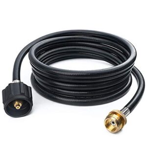 hiland ga09 propane tank adapter hose 10 ft, w/adapters, black, one size fits all, black