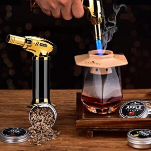 LEQMG Cocktail Smoker Kit with Six Flavors Wood Chips,Bourbon,Whiskey,Drink Smoker Kit,Old Fashioned Smoker Kit,Gift For Father,Husband and Men(Without Butane)