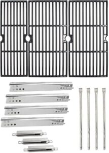 hongso grill repair kit replacement for charbroil 463349917 463347519 463347518 463347017 463342118 463335517 463332718 models, grill grates heat plates burner tubes included