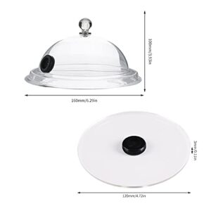 2 PCS Smoking Gun Accessory Set ,Smoking Cloche Dome Cover 6.3 Inch Lid ,4.7 Inch Smoking Gun Cup Covers Cocktail Drinks Smoking Lids ,Suitable for Bar BBQ Drinks Cooking Meat Cheese Cocktails Steak