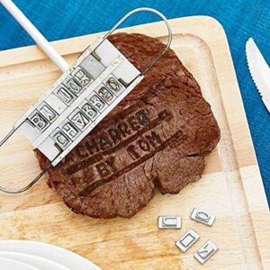 WAJJ BBQ Branding Iron with Changeable Letters Creative Barbecue Steak Names Press Tool for Grilling Outdoor