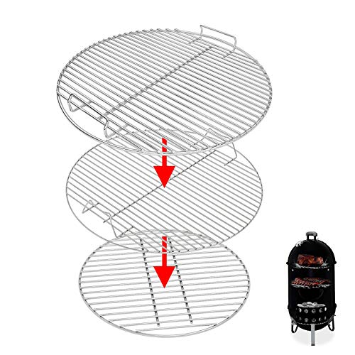 Uniflasy 7432 Upper Cooking Grate 85042 Lower Grate 63013 Charcoal Grates for Weber Charcoal Grill 18/18.5 Inch Smokey Mountain Cooker, 2 Cooking Grate and 1 Charcoal Grate 3 Pack