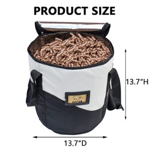 TOHONFOO 20LBs Fuel Pellet Storage Bag - Wood Pellet Container - Smoker Pellet Dispenser - Wood Pellet Storage Bucket - Anti-Shock Foam Layer Reduces Wood Pellets/Charcoal Chipping