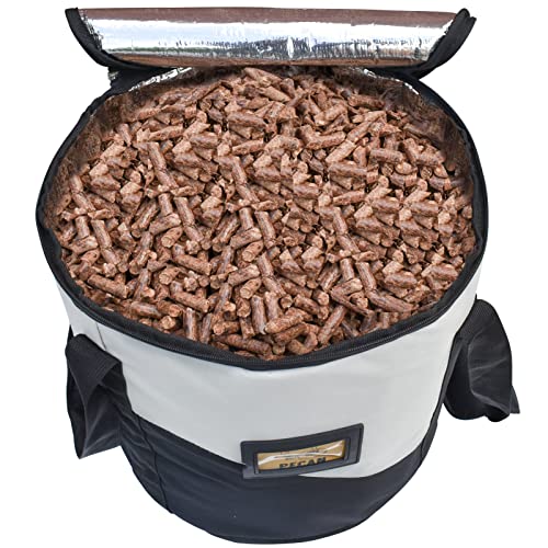 TOHONFOO 20LBs Fuel Pellet Storage Bag - Wood Pellet Container - Smoker Pellet Dispenser - Wood Pellet Storage Bucket - Anti-Shock Foam Layer Reduces Wood Pellets/Charcoal Chipping