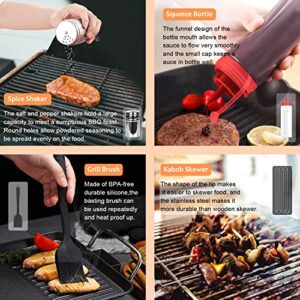 Griddle Accessories Kit,42Pcs Stainless Steel Flat Top Grilling Tools Set with a Carry Bag for Barbecue Lovers Camping Outdoor Backyard Indoor Cooking Baking