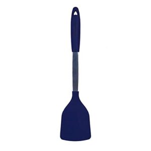 Blue Silicone Spatula Turner Set – Stainless Steel and Silicone Heat Resistant Kitchen Utensils – 608F – Grill Spatula Tools for Bbq - Egg and Pancake Flipper – Gift Box and Bonus Recipe Ebook