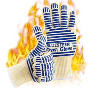 oven gloves, heat resistant 540 degrees grilling gloves, hot surface handler non-slip silicone oven mitts with fingers, bbq gloves for cooking/kitchen/baking, pack of 2