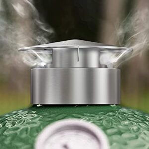 Skyflame Stainless Steel Grill Chimney Top Vent Cap Replacement Compatible with Large Big Green Egg - Updated Version - Clamshell Design