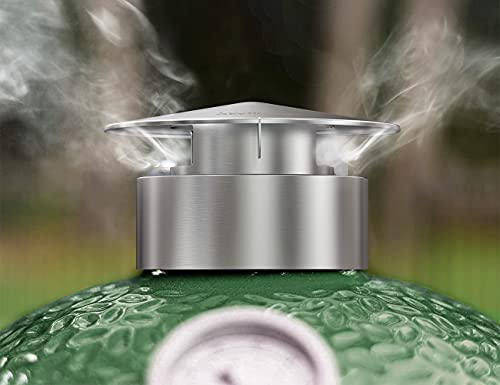 Skyflame Stainless Steel Grill Chimney Top Vent Cap Replacement Compatible with Large Big Green Egg - Updated Version - Clamshell Design