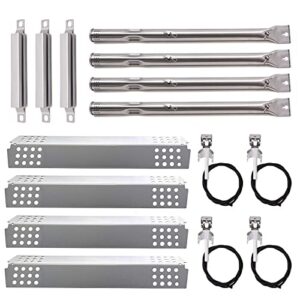 grill replacement parts for charbroil 4 burner 463241113, 463449914 gas grill models. stainless steel pipe burner tube, heat plate tent shield, crossover tube and grill igniters replacement kit.
