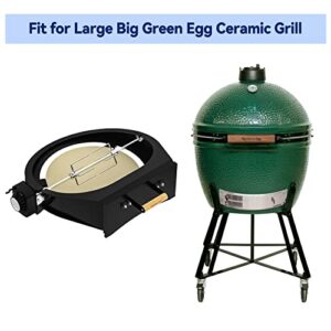 Kenmeister Chef 2 in 1 Rotisserie Kit with Pizza Ring, Rotisserie/Pizza Oven Grill Accessory Compatible with Large Big Green Eggs