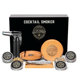 cocktail smoker kit with torch, whiskey smoker kit, drink smoker infuser kit, bourbon smoker kit, old fashioned cocktail kit, unique gifts for men, brother, dad, husband (no butane)… (kit with torch)