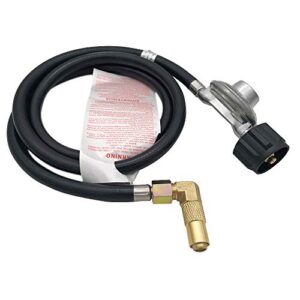 MENSI 5 Feet Low Pressure Propane Regulator with 90 Degree Elbow Adaptor for Blackstone 17" and 22" Table Grill