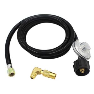 MENSI 5 Feet Low Pressure Propane Regulator with 90 Degree Elbow Adaptor for Blackstone 17" and 22" Table Grill