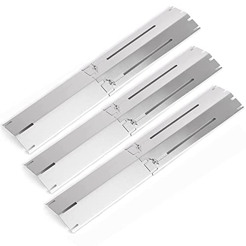 Hisencn Adjustable Stainless Steel Grill Heat Plate Shield, Heat Tent, Flavorizer Bar, Burner Cover, Flame Tamer, Heat Deflectorfor Brinkmann Gas Grill, Extends from 11.75" up to 21"