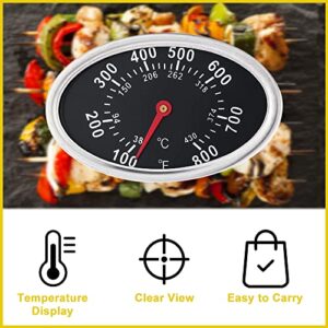 Mtsooning Grill Thermometer Replacement for Nexgrill Brinkmann Charmglow, 3 Inch BBQ Gauge Stainless Steel Heat Indicator, Oval Barbecue Temperature