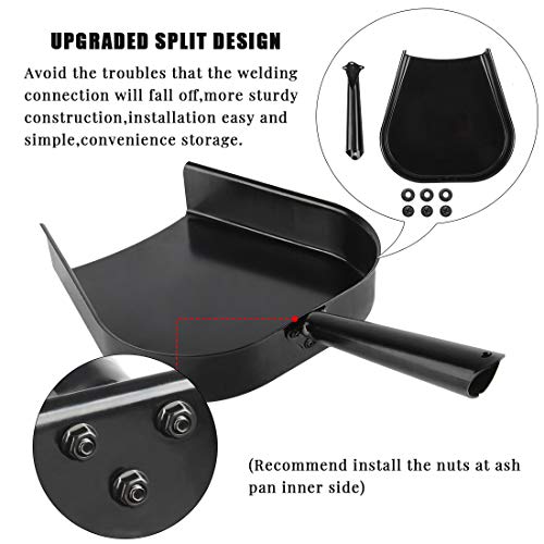 BBQ Grill Ash Pan Green Egg Accessories, Removal Metal Pan Big Green Egg Ash Pan Charcoal Grill Accessories Charcoal Grill Tools Works for Large and Medium BGE and Kamado Joe (Upgrade Split Design)