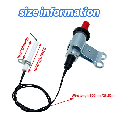 MENSI Propane Self Ignition High BTU Weed Torch Accessories Replacement Parts Piezo Push Button Igniter with Fixing Clamps And Spark Ceramic