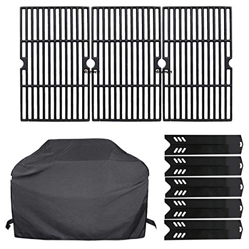 Hisencn 57 Inch Heavy Duty Gas Grill Cover and Grill Heat Plates Cooking Grid for DynaGlo DGF510SBP, DGF510SSP, DGF510SSP-D