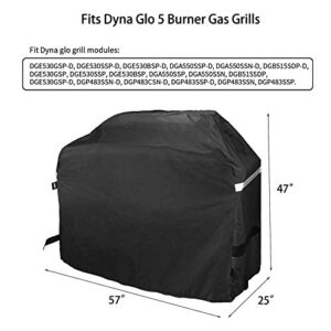 Hisencn 57 Inch Heavy Duty Gas Grill Cover and Grill Heat Plates Cooking Grid for DynaGlo DGF510SBP, DGF510SSP, DGF510SSP-D