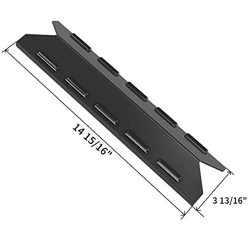 Grill Heat Plates, Grill Burners & Crossover Tubes Replacement for Kenmore 146.46372610, 146.47223610, 146.46366610 Gas Grill, 4 Pack BBQ Heat Shields & Burners Replacement, 3 Pack Carry Over Tubes