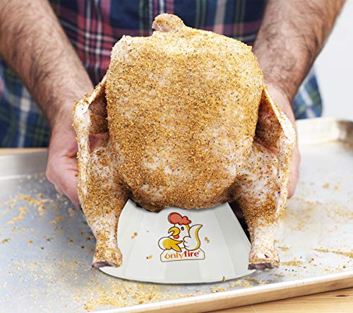 only fire Ceramic Beer Can Chicken Roaster Vertical Poultry Chicken Cooking BBQ Accessories Great for Grill, Oven or Smoker