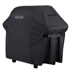 58 inch bbq grill cover, wenscha premium grill covers fully waterproof, 58x24x48 inches, uv & fade & rip resistant, fits most brands of grill - black