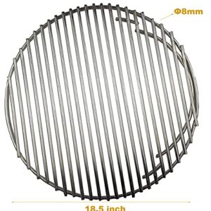 soldbbq 18 1/2" Dia, 8MM Stainless Steel Round Grid Single Side Hinged Cooking Grate Replacement for Large Big Green Egg, Char-Griller,Kamado Joe,Vision Grill VGKSS-CC2, B-11N1A1-Y2A Gas Grill