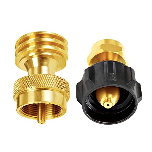 Hooshing QCC1 Propane Refill Adapter Regulator Valve and Steak Saver Adapter for Throwaway Cylinder Propane Adapter Set