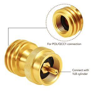 Hooshing QCC1 Propane Refill Adapter Regulator Valve and Steak Saver Adapter for Throwaway Cylinder Propane Adapter Set