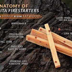 Premium Fatwood Fire Starter Wood Sticks |100% All Natural 500 Sticks | Fire Starters for Fireplace | Weather Proof Fat Wood Kindling Fire Starters | Safe and Easy to use, 40lb Box ENERGITA