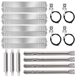 grill replacement parts for charbroil 463241113 463449914 4 burner gas grill, stainless steel heat plate shields, crossover tubes, igniters and grill burner parts for charbroil 463449914