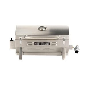 Masterbuilt MB20030819 Portable Propane Grill, Stainless Steel & GasOne 50180 Refill Adapter for 1lb Propane Tanks & Fits 20lb Tanks, Black