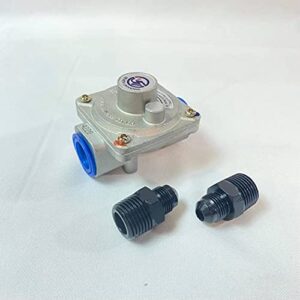 Gee Yu Natural Gas Regulator with 2PCS CONNECTORS- Grill Parts Replacement/Regulator (in/Out,1/2")