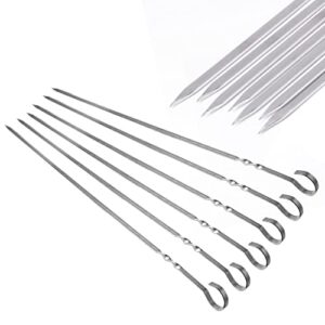royal imports metal shish kabob skewers sticks for bbq grilling, roasting, barbecue stainless steel, 17" long re-usable - 6 pcs