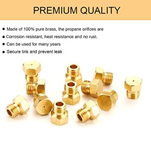 THYULIFE 12 Pack Grill Propane Gas Orifice Nozzle Conversion Kit - DIY Burner Brass Jet Nozzles Replacement Parts for Weber and Most Brands Grills, Easy to Drill Out, Orifice Size 0.5mm, M6x0.75mm